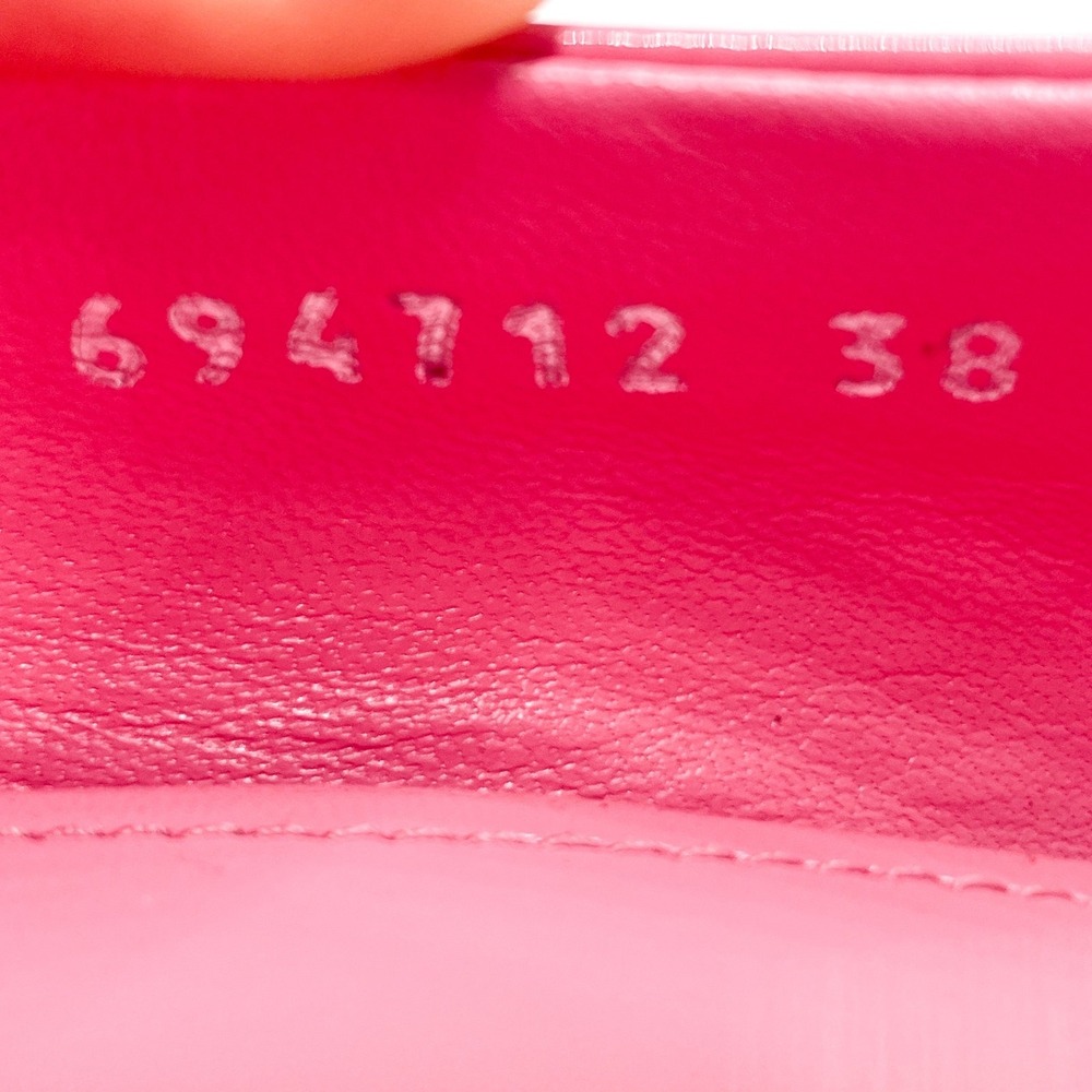 Balenciaga BB Square Knife Pumps Pink Patent Leather Pointed Tie Sz 38 / 8 - Picture 14 of 14